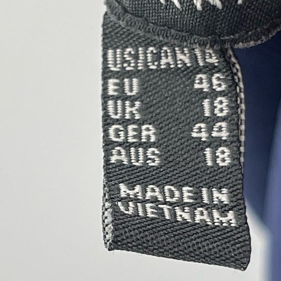 Adrianna Papell Blue Abstract Floral Pleated Flouncy Skirt Size 14 - Picture 9 of 12